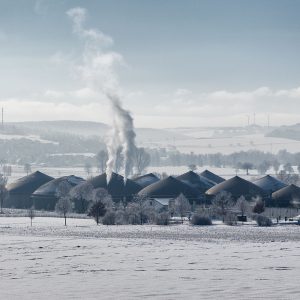 Wartberg - Blick auf Biogasanlage